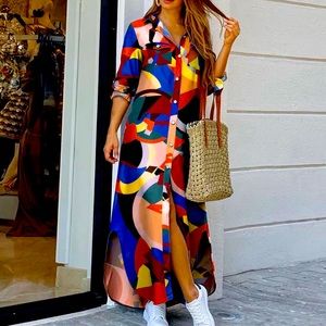 Button down maxi dress. New without tags